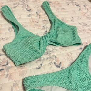 Textured Green Bikini Set